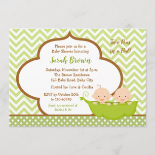 Twee erwten in een pod Baby shower (neutraal) Kaart