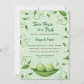 Twee erwten in een Pod Baby shower Twins Invitatio Kaart (Voorkant)
