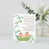 Twee erwten in een pod Baby Shower Uitnodigingen (Staand voorkant)