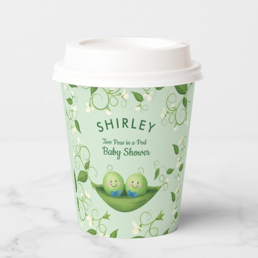 Twee erwten in een pod Baby Twins Shower Papieren Bekers (Voorkant)