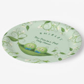 Twee erwten in een pod Baby Twins Shower Papieren Bordje (Gekanteld)