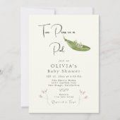 Twee erwten in een Pod Girl Baby shower Kaart (Voorkant)