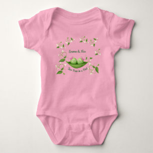 Twee erwten in een pod-Girl-tweeling Romper