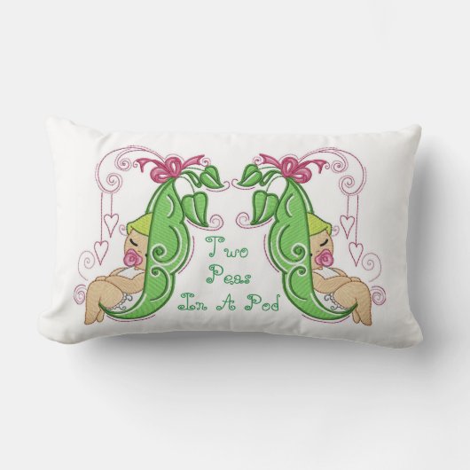 Twee erwten in een pod lumbar kussen (Voorkant)
