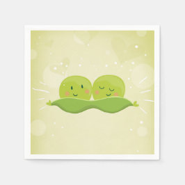 Twee erwten in een pod Paper Napkin Twins Baby sho Servetten