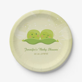 Twee erwten in een pod Papieren Borden Baby shower Bordje