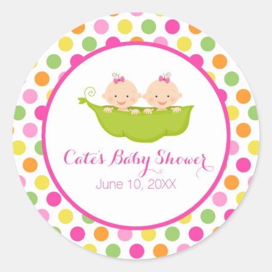 Twee erwten in een pod, Polka Dot Sticker (Voorkant)