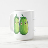 Twee erwten in een pod Schattige Kawaii Koffiemok (Voorkant links)