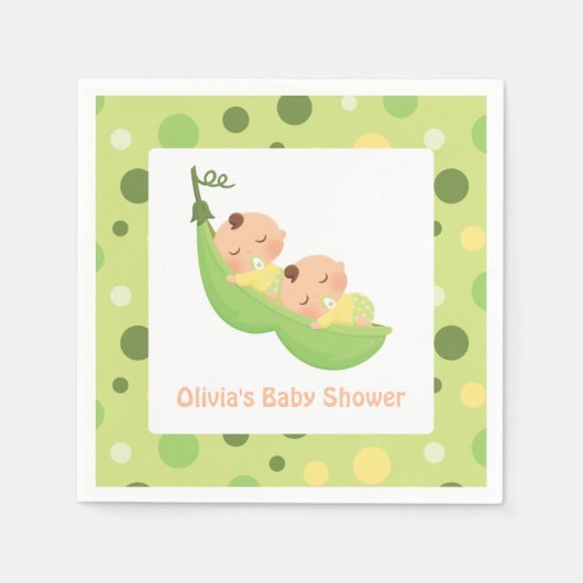 Twee erwten in een pod Schattige Twins Baby shower Servetten (Voorkant)