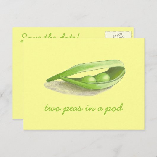 Twee erwten in een pod - sla de datum Briefkaart (Voorkant / Achterkant)
