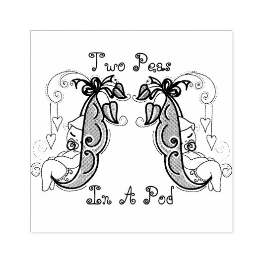 Twee erwten in een pod stempel (Afrduk)