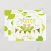 Twee erwten in een pod tweeling Dank je Bedankkaart (Voorkant / Achterkant)