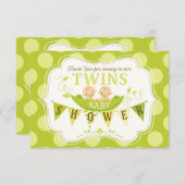 Twee erwten in een pod tweeling Dank je Bedankkaart (Voorkant / Achterkant)