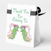 Twee erwten in een pod tweeling gunst doos bedankdoosjes (Achterkant)