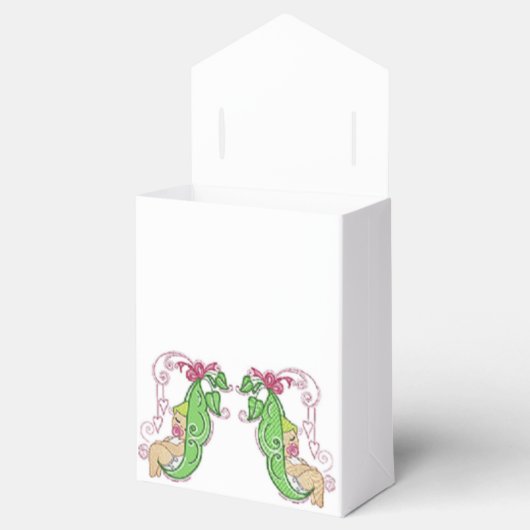 Twee erwten in een pod tweeling gunst doos bedankdoosjes (Geopend)