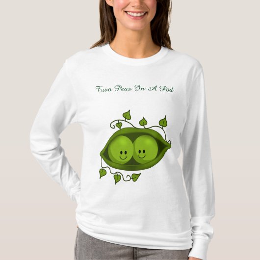 Twee erwten in een pod-tweeling t-shirt (Voorkant)