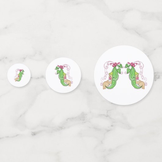 Twee erwten in een pod tweeling tafel Confetti (Achterkanten)