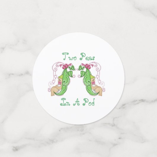 Twee erwten in een pod tweeling tafel Confetti (Kleine voorkant)