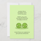 Twee erwten in een pod twin baby douche uitnodigin kaart (Achterkant)