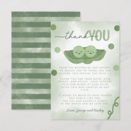 Twee erwten in een Pod Twin Baby shower Bedankkaart