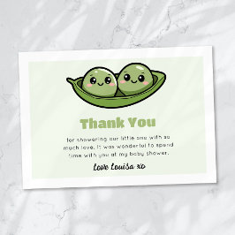 Twee erwten in een Pod Twin Baby shower Bedankkaart