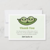 Twee erwten in een Pod Twin Baby shower Bedankkaart (Voorkant)