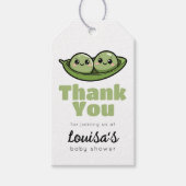 Twee erwten in een Pod Twin Baby shower Bedankt Cadeaulabel (Voorkant)