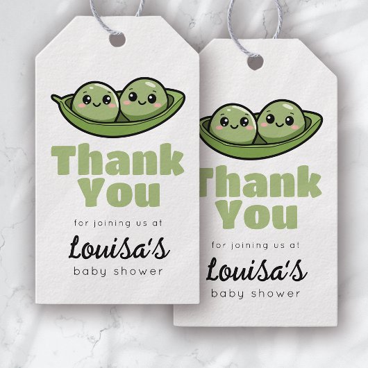 Twee erwten in een Pod Twin Baby shower Bedankt Cadeaulabel