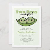 Twee erwten in een Pod Twin Baby shower Kaart (Voorkant)