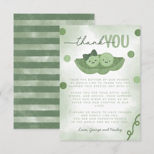 Twee Erwten In Een Pod Twin Boy En Meisje Baby sho Bedankkaart (Voorkant / Achterkant)