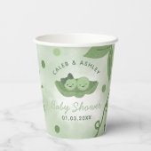 Twee Erwten In Een Pod Twin Boy En Meisje Baby sho Papieren Bekers (Achterkant)