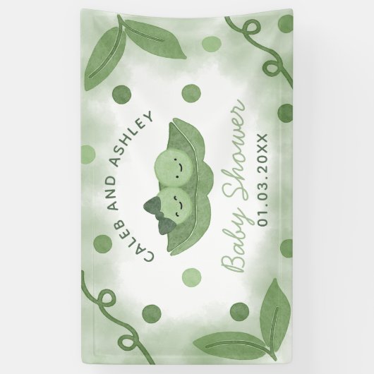 Twee Erwten In Een Pod Twin Boy En Meisje Baby sho Spandoek (Verticaal)