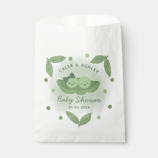 Twee erwten in een Pod Twin Boy Meisje Baby shower Bedankzakje (Voorkant)