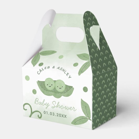 Twee erwten in een Pod Twin Boys Baby shower Bedankdoosjes (Achterkant)