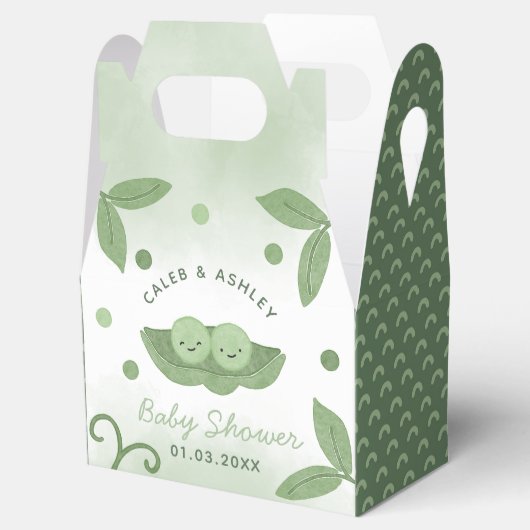 Twee erwten in een Pod Twin Boys Baby shower Bedankdoosjes (Geopend)