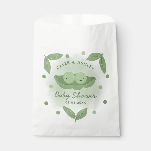 Twee erwten in een Pod Twin Boys Baby shower Bedankzakje (Voorkant)