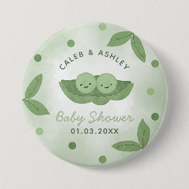 Twee erwten in een Pod Twin Boys Baby shower Butto Ronde Button 7,6 Cm