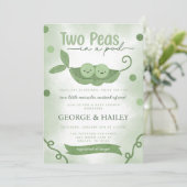 Twee erwten in een Pod Twin Boys Baby shower Kaart (Staand voorkant)