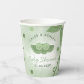 Twee erwten in een Pod Twin Boys Baby shower Papieren Bekers (Achterkant)