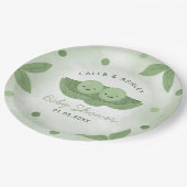 Twee erwten in een Pod Twin Boys Baby shower Papieren Bordje (Gekanteld)