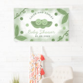 Twee erwten in een Pod Twin Boys Baby shower Spandoek (Insitu)