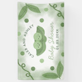 Twee erwten in een Pod Twin Boys Baby shower Spandoek (Verticaal)