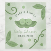 Twee erwten in een Pod Twin Boys Baby showers fles Wijn Etiket (Enkel label)