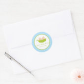 Twee Erwten in een Pod, Twin Boys gepersonaliseerd Ronde Sticker (Envelop)