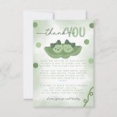 Twee erwten in een Pod Twin Girl Baby shower Bedankkaart (Voorkant)