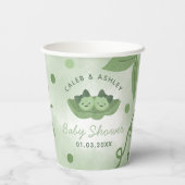 Twee erwten in een Pod Twin Girls Baby shower Papieren Bekers (Achterkant)
