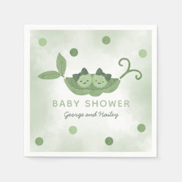 Twee erwten in een Pod Twin Girls Baby shower Servet