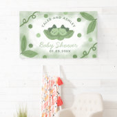 Twee erwten in een Pod Twin Girls Baby shower Spandoek (Insitu)