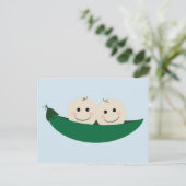 Twee erwten in een Pod Twins Baby Briefkaart (Staand voorkant)