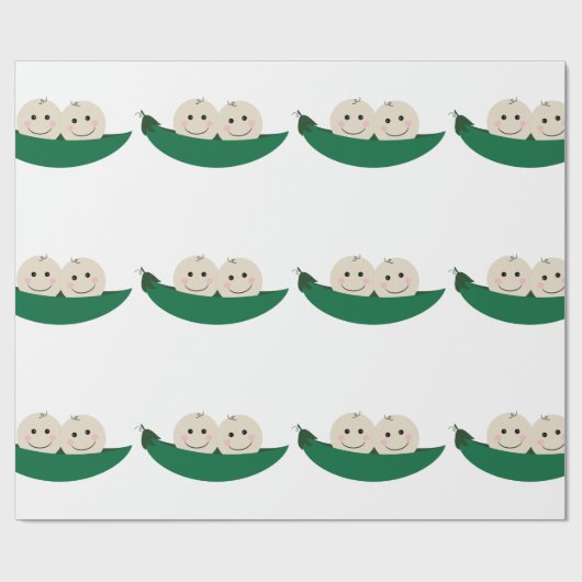 Twee erwten in een Pod Twins Baby Cadeaupapier (Vlak)